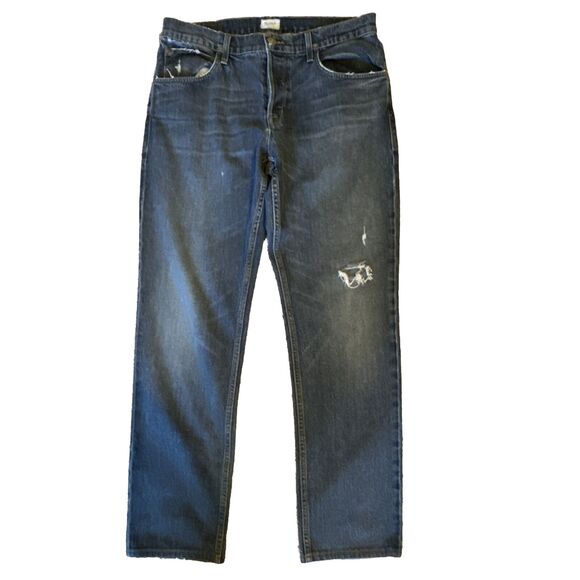 Hudson Blake Slim Straight Distressed Jeans Men’s, 36,Button Fly, Blue - Picture 1 of 8
